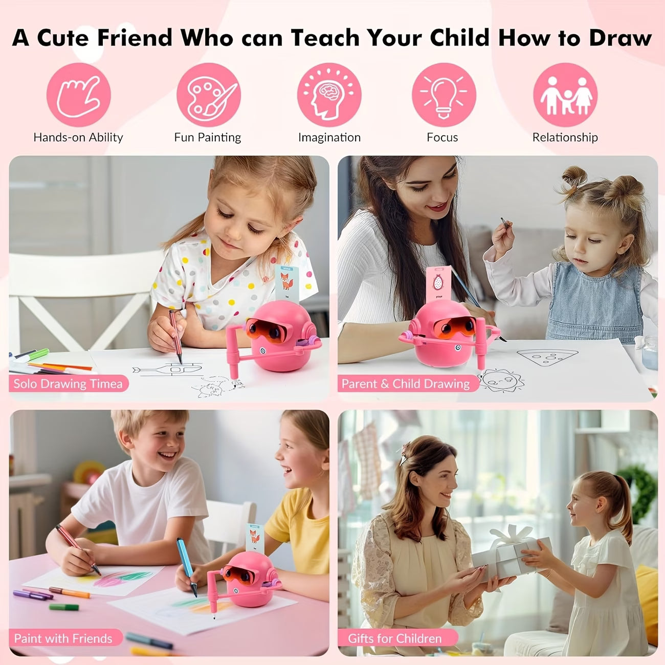 Toybox Magic Drawing Robot — 100 Cards, Screen-Free Learning Your Kids Will Love